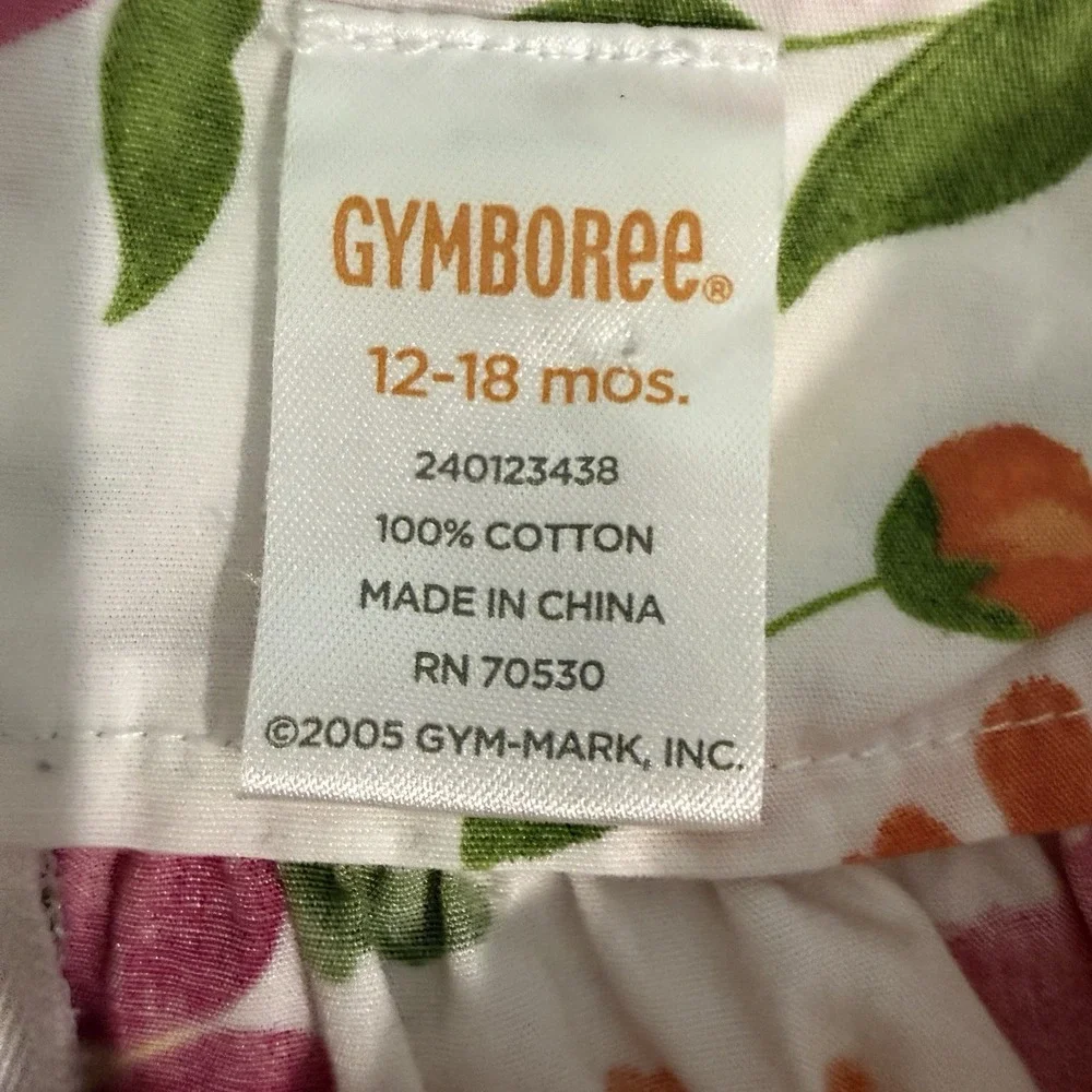 VTG Gymboree Island Fun 2005 Floral Sundress Tie Strap Ruffle Hem 12-18 Months⁠